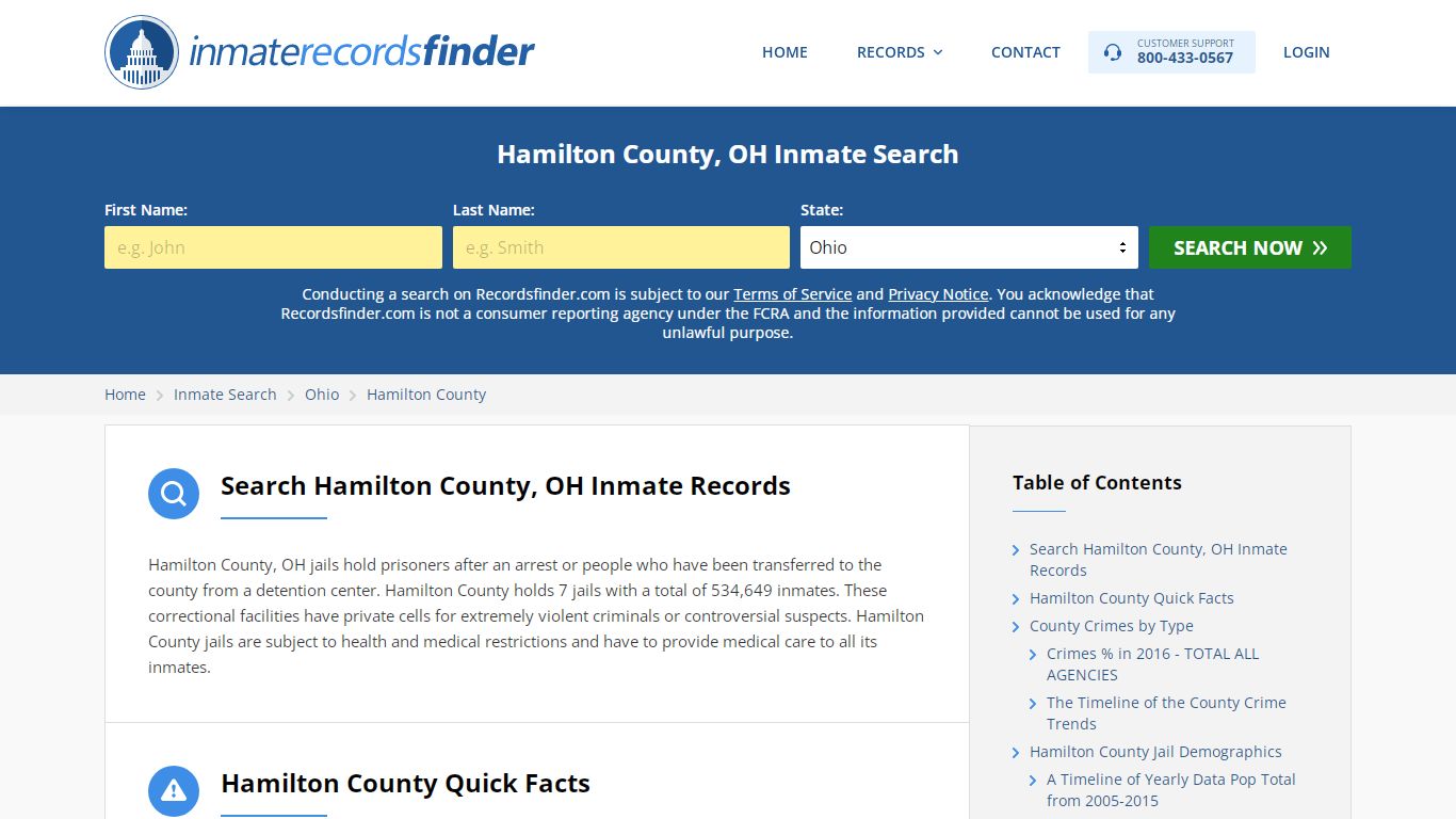Hamilton County, OH Inmate Lookup & Jail Records Online